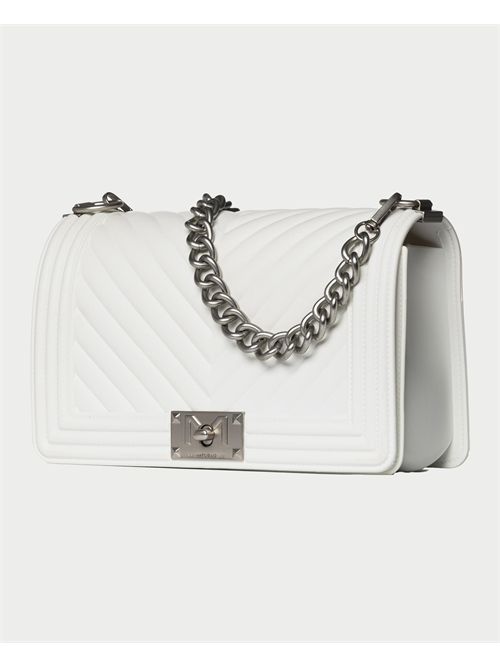 Marc Ellis bag with chain shoulder strap MARC ELLIS | FLAT M 25MILK/SATIN SILVER